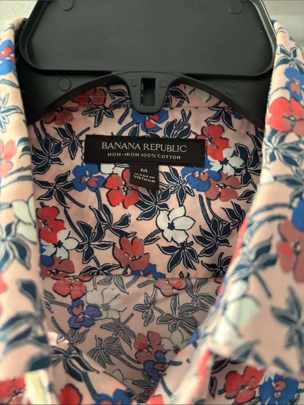 Banana Republic Floral Button-Down Shirt in Red, Blue, Cream